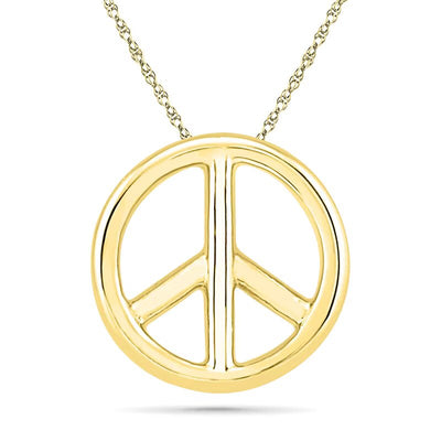 Peace Sign Pendant in 10K Gold