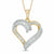 1/2 CT. T.W. Baguette-Cut and Round Diamond Heart Pendant in 10K Gold