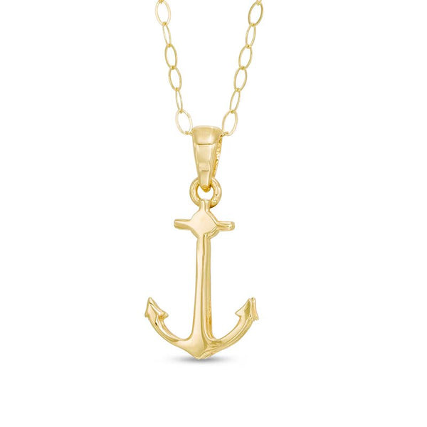 Anchor Pendant in 14K Gold