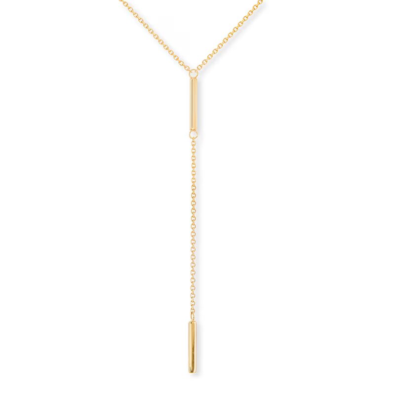 Double Bar Lariat-Style Necklace in 14K Gold