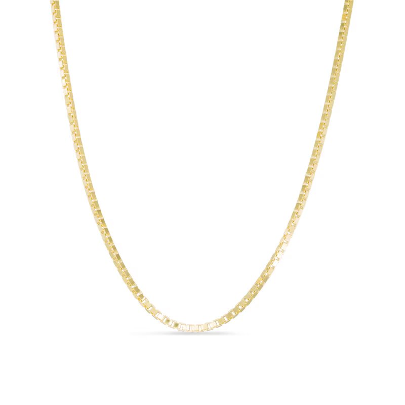 Men's 1.6mm Box Chain Necklace in 14K Gold - 30"