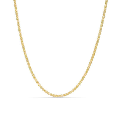 Men's 2.1mm Wheat Chain Necklace in 14K Gold - 30"