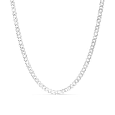 Men's 3.6mm Curb Chain Necklace in 14K White Gold