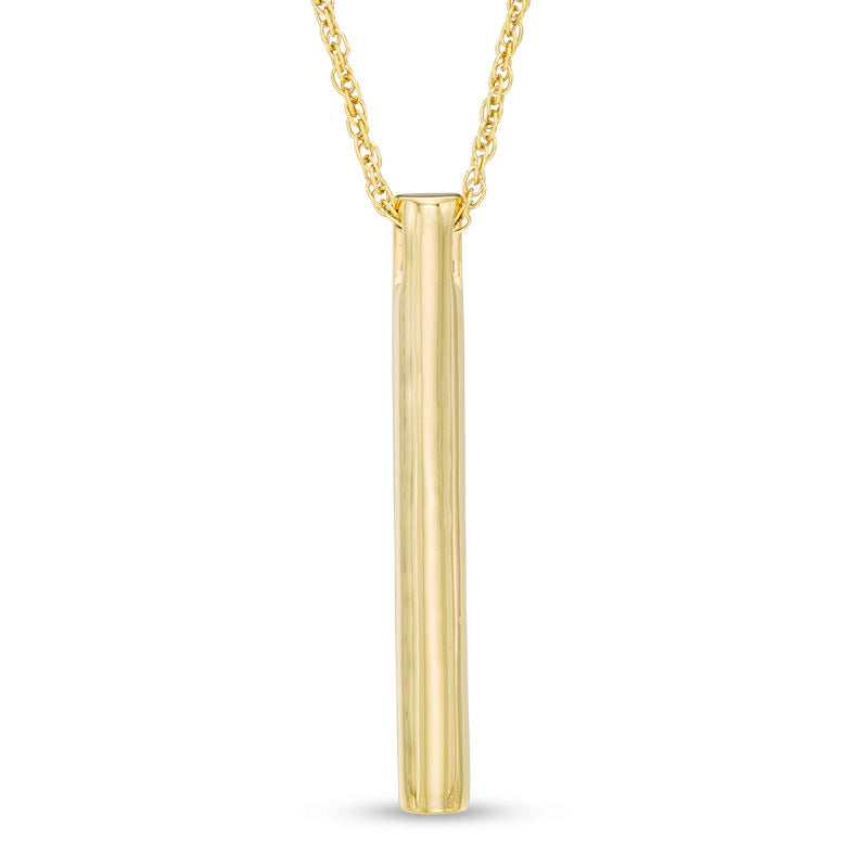 Linear Bar Pendant in 10K Gold