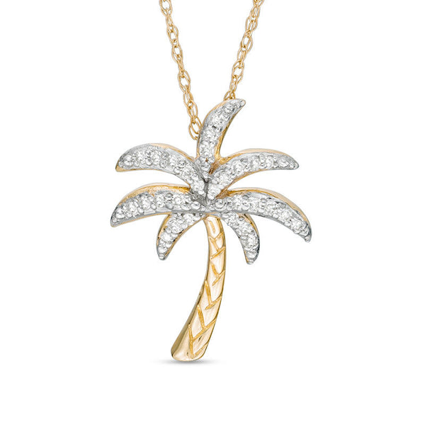 1/10 CT. T.W. Diamond Palm Tree Pendant in 10K Gold