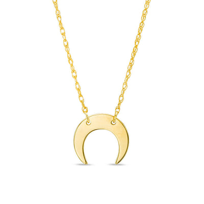 Crescent Moon Necklace in 14K Gold