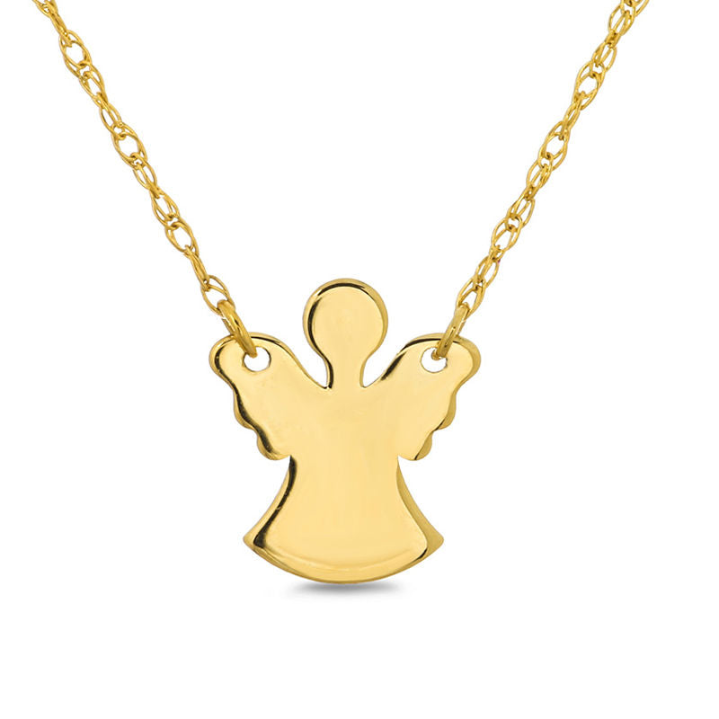 Mini Angel Necklace in 14K Gold