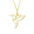 Geometric Hummingbird Pendant in 14K Gold