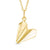 Origami Paper Plane Pendant in 14K Gold