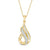 1/5 CT. T.W. Baguette and Round Diamond Teardrop Pendant in 10K Gold