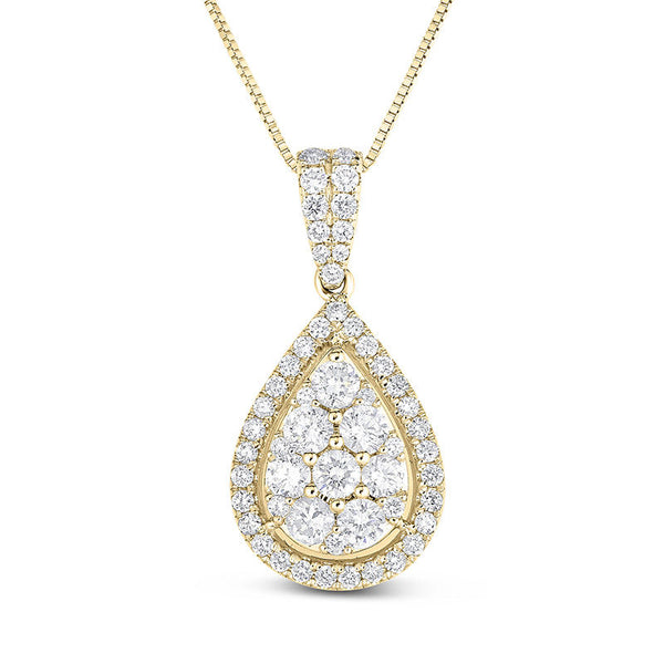 1 CT. T.W. Composite Diamond Teardrop Frame Pendant in 14K Gold