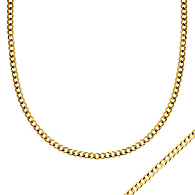 Men's 3.15mm Curb Chain Necklace in 14K Gold - 30"