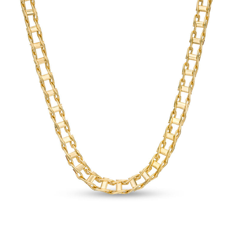 Men's 5.0mm Railroad Link Chain Necklace in 14K Gold - 20"