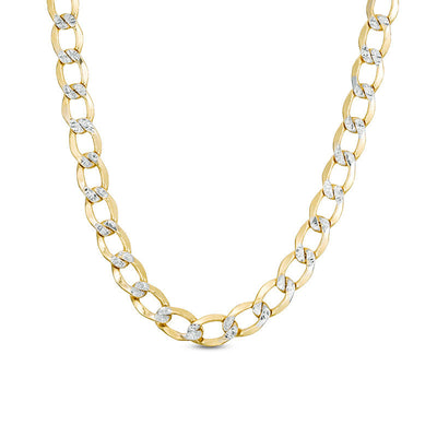 Made in Italy Men's 150 Gauge Diamond-Cut Curb Chain Necklace in 10K Two-Tone Gold - 22"