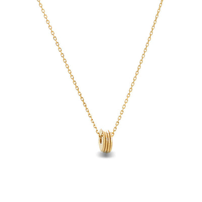 Four Open Mini Disc Slider Necklace in 14K Gold