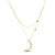 Double Star and Crescent Moon Double Strand Pendant in 14K Gold