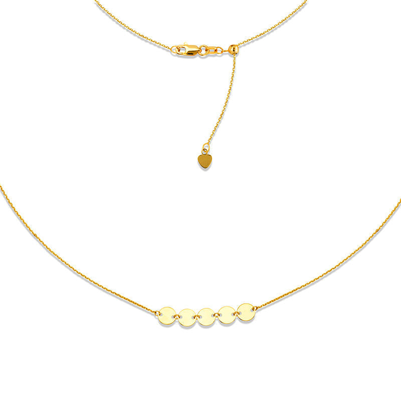 Mini Disc Choker Necklace in 14K Gold - 16"