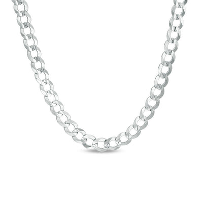 Men's 5.7mm Curb Chain Necklace in 14K White Gold