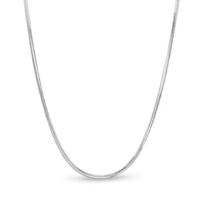 Made in Italy Men's 0.8mm Adjustable Snake Chain Necklace in 14K White Gold - 22"