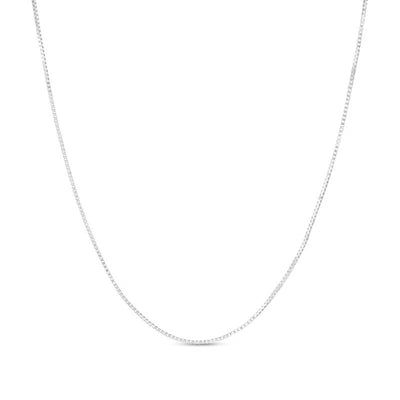 Made in Italy 0.7mm Box Chain Necklace in 10K White Gold - 18"