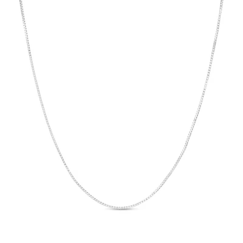 Made in Italy 0.7mm Box Chain Necklace in 10K White Gold - 18"