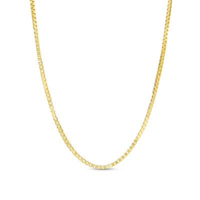 Made in Italy Men's 0.8mm Adjustable Box Chain Necklace in 14K White Gold - 22"