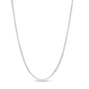 Made in Italy Men's 0.8mm Adjustable Box Chain Necklace in 14K White Gold - 22"