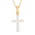 1/5 CT. T.W. Diamond Station Cross Pendant in 10K Gold