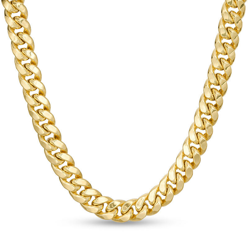 Men's 10.7mm Hollow Cuban Curb Chain Necklace in 14K Gold - 26"