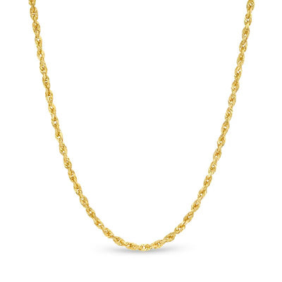 2.4mm Diamond-Cut Glitter Rope Chain Necklace in 10K Gold - 20" - Shryne Diamanti & Co.