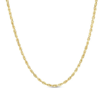 Men's 2.4mm Diamond-Cut Solid Glitter Rope Chain Necklace in 10K Gold - 22" - Shryne Diamanti & Co.