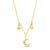 Mini Crescent Moon and Star Dangle Necklace in 14K Gold