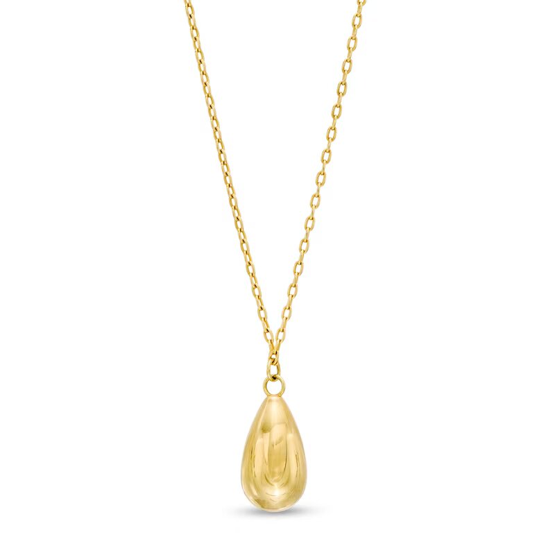 Teardrop Dangle Necklace in 14K Gold