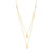 Mini Dog Tag Dangle Double Strand Necklace in 14K Gold