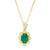 Oval Emerald and 1/20 CT. T.W. Diamond Vintage-Style Pendant in 10K Gold