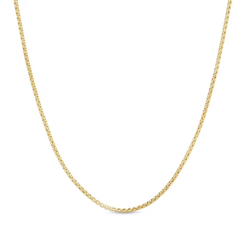 1.5mm Diamond-Cut Round Box Chain Necklace in 10K Gold - 18" - Shryne Diamanti & Co.