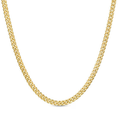 Made in Italy Hollow 4.5mm Cuban Curb Chain Necklace in 10K Gold - Shryne Diamanti & Co.