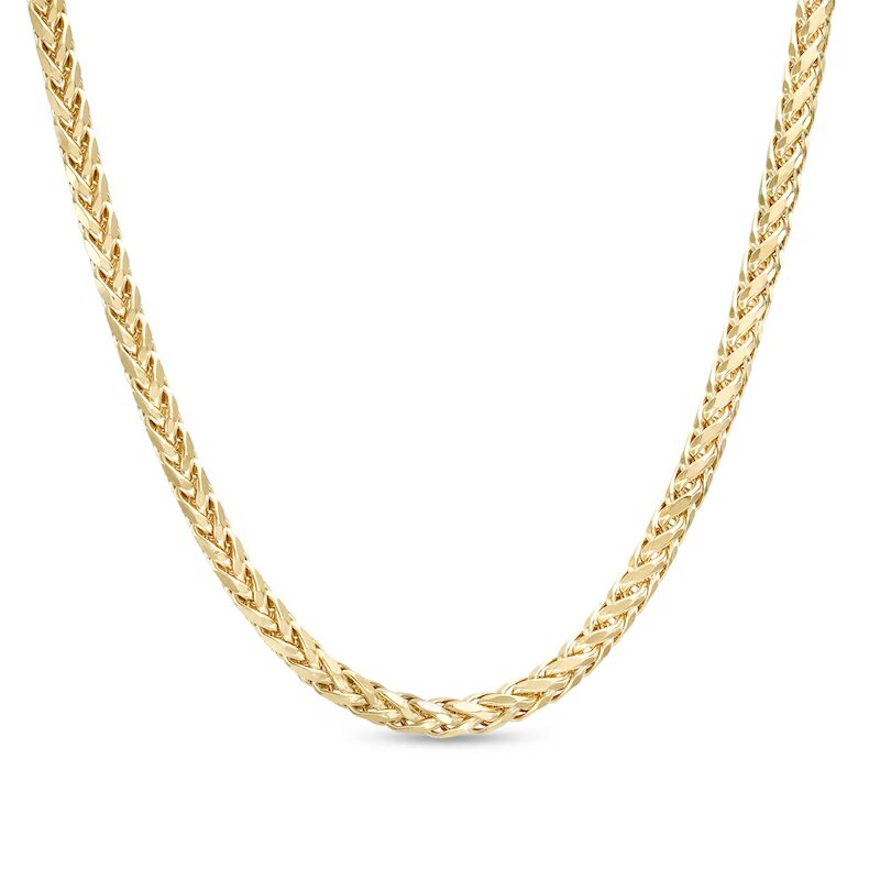 Men's 4.1mm Hollow Franco Snake Chain Necklace in 10K Gold - 24" - Shryne Diamanti & Co.