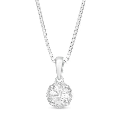 1/4 CT. T.W. Diamond Frame Pendant in 10K White Gold