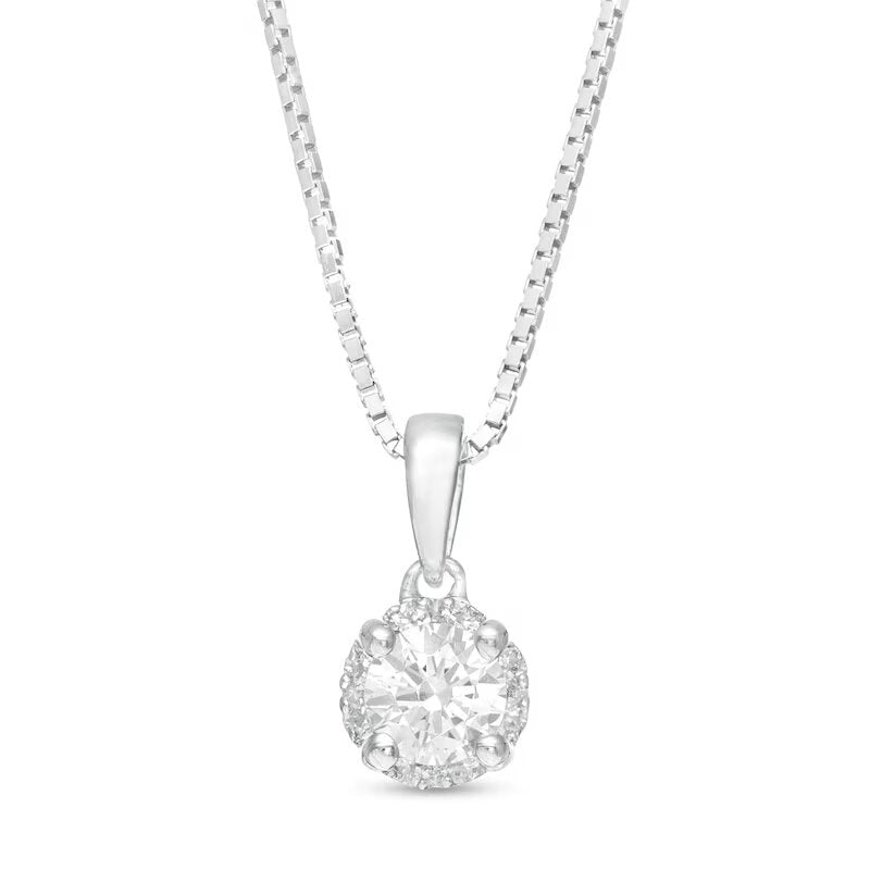 1/4 CT. T.W. Diamond Frame Pendant in 10K White Gold