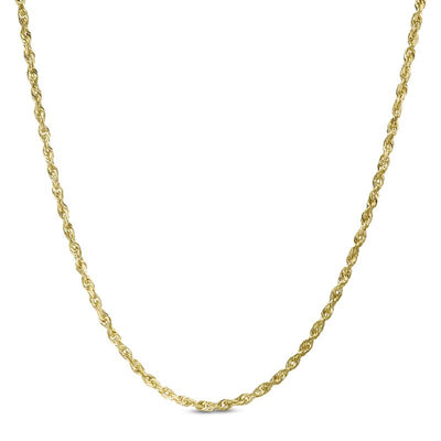 1.6mm Solid Rope Chain Necklace in 10K Gold - 22" - Shryne Diamanti & Co.