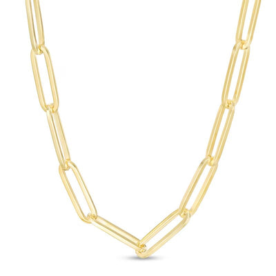 5.0mm Elongated Solid Link Chain Necklace in 14K Gold - 18"