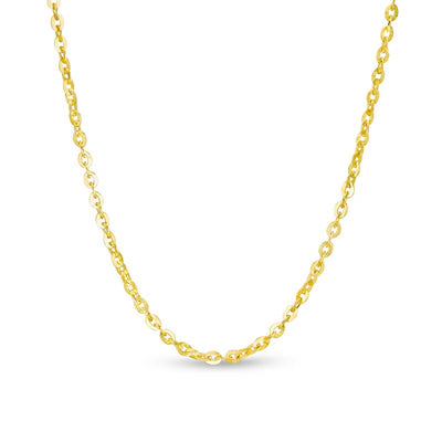 2.05mm Solid Adjustable Cable Chain Necklace in 14K Gold - 22"