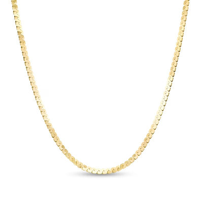 2.07mm Solid Serpentine Chain Necklace in 14K Gold