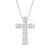 1-1/3 CT. T.W. Baguette and Round Diamond Cross Pendant in 10K White Gold