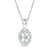 Oval Aquamarine and 1/15 CT. T.W. Diamond Frame Pendant in 10K White Gold