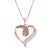 1/5 CT. T.W. Champagne and White Diamond Heart Loop Pendant in 10K Rose Gold