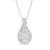 3/4 CT. T.W. Baguette and Round Diamond Teardrop Frame Pendant in 10K White Gold