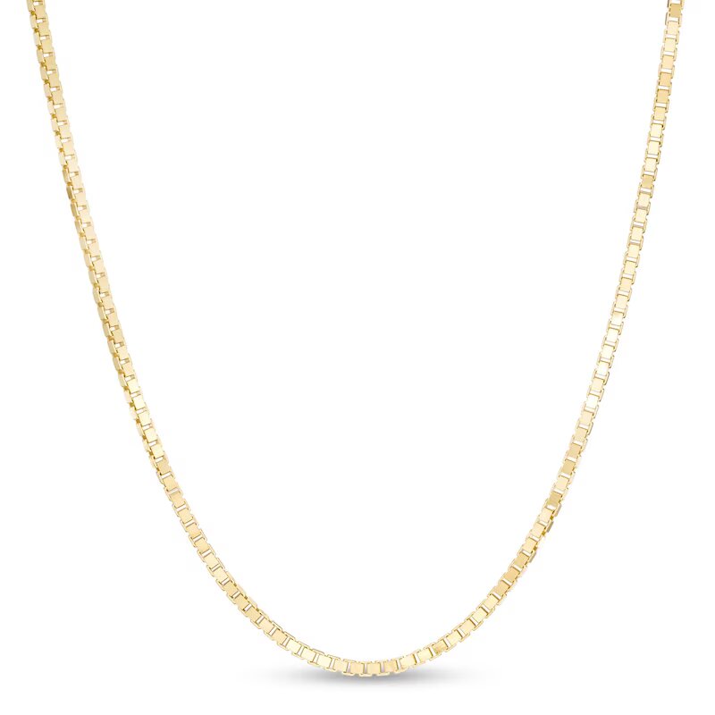 1.4mm Box Chain Necklace in Hollow 10K Gold - 20"