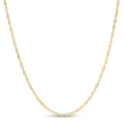 1.5mm Singapore Chain Necklace in 10K Gold